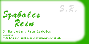 szabolcs rein business card